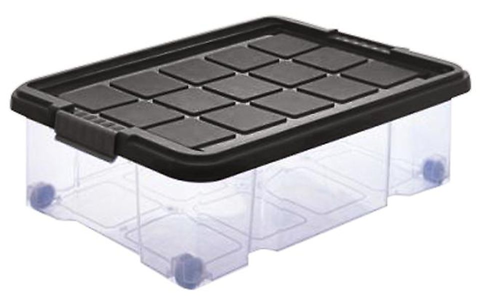 Aufbewahrungsbox mit Deckel auf Rollen ca. 28 Liter ca. 60 x 40 x 17 cm tra günstig online kaufen