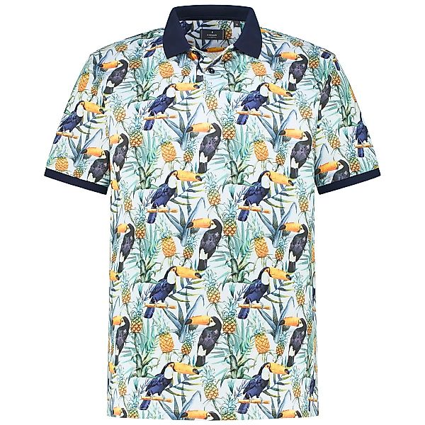 RAGMAN Poloshirt mit Allover-Muster Farbe hellblau Größe: 6XL günstig online kaufen