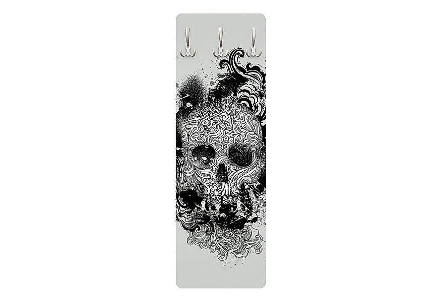 Bilderdepot24 Garderobenpaneel weiss Kunst Muster Skull Design (ausgefallen günstig online kaufen