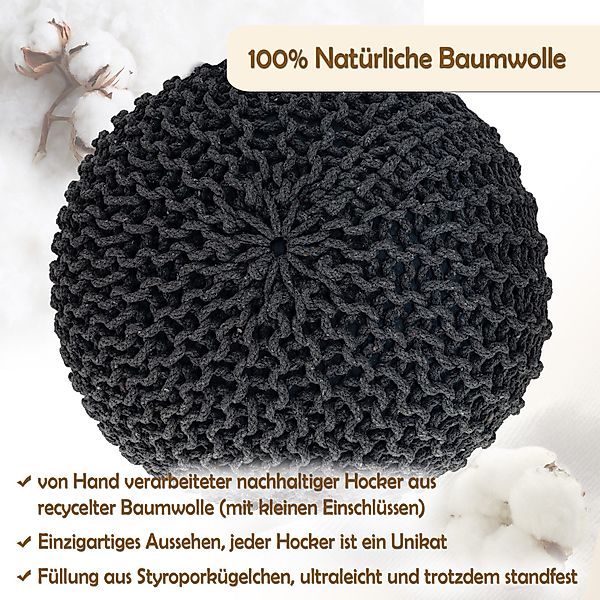 Amagohome Sitzhocker Strickhocker Pouf Ø45 o. günstig online kaufen