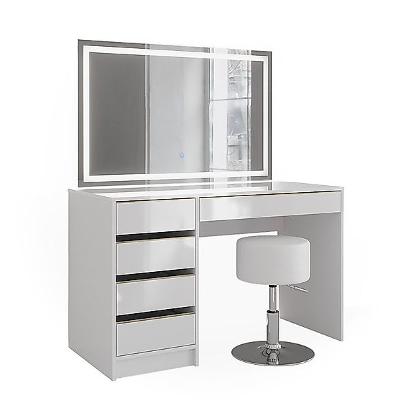 Vicco Schminktisch Sherry, Weiß/Gold, 120 cm günstig online kaufen