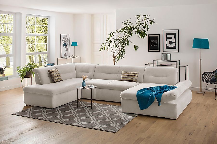 Home affaire Wohnlandschaft »Avesa U-Form« Wahlweise mit Armteilverstellung günstig online kaufen