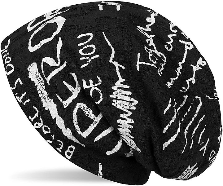 styleBREAKER Beanie Beanie mit Schrift im Destroyed Vintage Design (1-St) günstig online kaufen