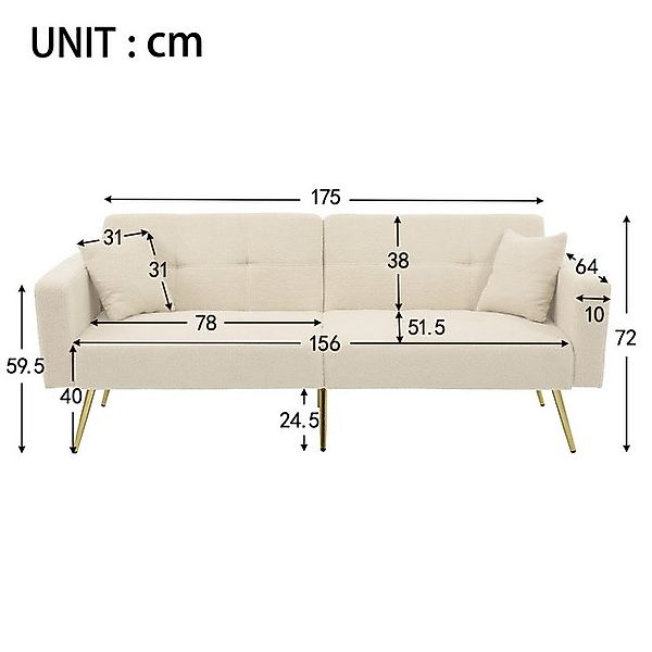 STILVORA Schlafsofa Zweisitzer Schlafsofa verstellbarem Winkel Ecksofa mit günstig online kaufen