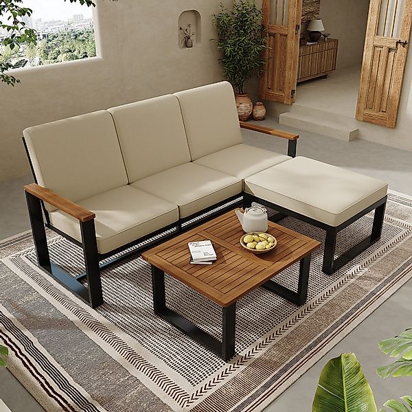 HAUSS SPOLE Gartenlounge-Set Gartenmöbel-Set mit Eckgarnitur, günstig online kaufen