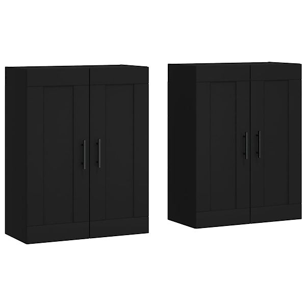 vidaXL Wandschränke 2 Stk Schwarz Holzwerkstoff 3198042 günstig online kaufen