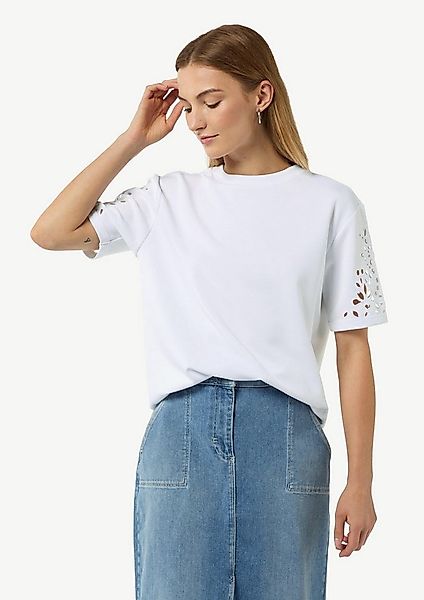 comma Sweatshirt Sweatshirt Scuba-Sweatshirt mit kurzen Ärmeln günstig online kaufen