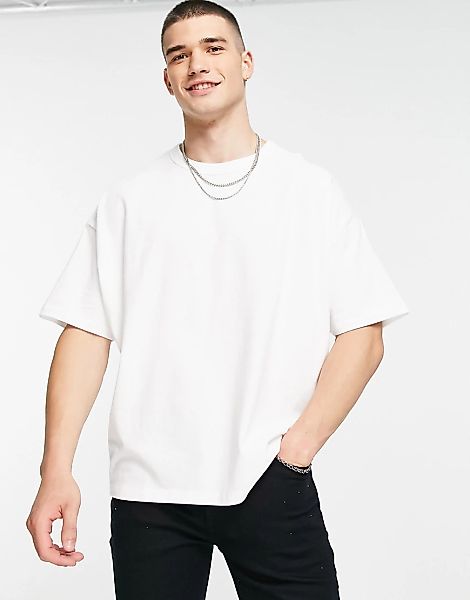 ASOS DESIGN – Schweres Oversize-T-Shirt in Weiß günstig online kaufen