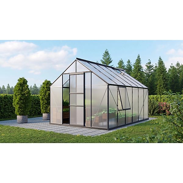 Vitavia Gewächshaus Meridian 9900 Schwarz 9,9 m² inkl. Fundament günstig online kaufen