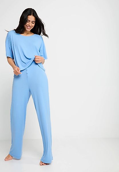 LSCN by LASCANA Pyjama Set, 2 tlg. mit kleiner Zierknopfleiste an der Hose günstig online kaufen
