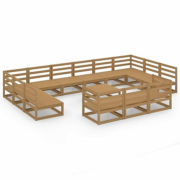 vidaXL 14-tlg Garten-Lounge-Set Massivholz Kiefer Modell 7 günstig online kaufen