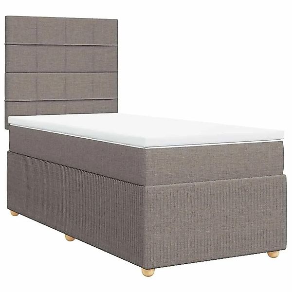 vidaXL Boxspringbett mit Matratze Taupe 100x200 cm Stoff 3294271 günstig online kaufen