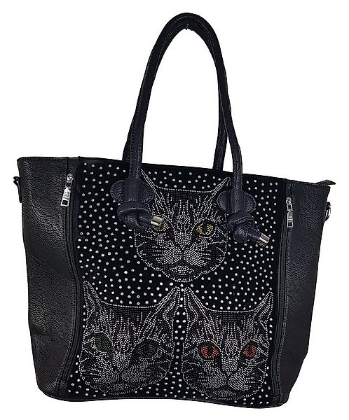 Einkaufszauber Handtasche Shoppertasche Katzen, Katze aus Strass günstig online kaufen