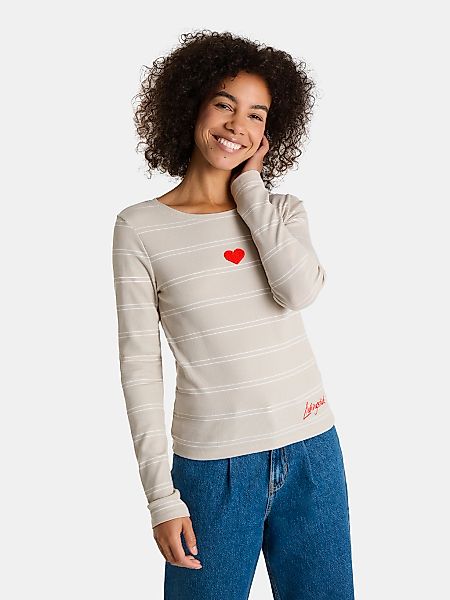 Lieblingsstück Langarmshirt "SinaL" mit Herzmotiv und Streifen günstig online kaufen