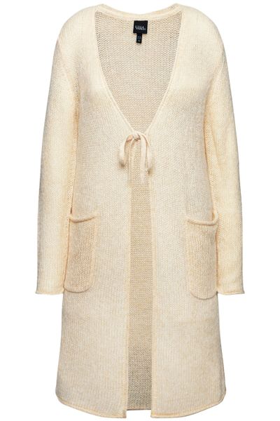 Ulla Popken Strickjacke Long-Strickjacke Bindeband V-Ausschnitt günstig online kaufen