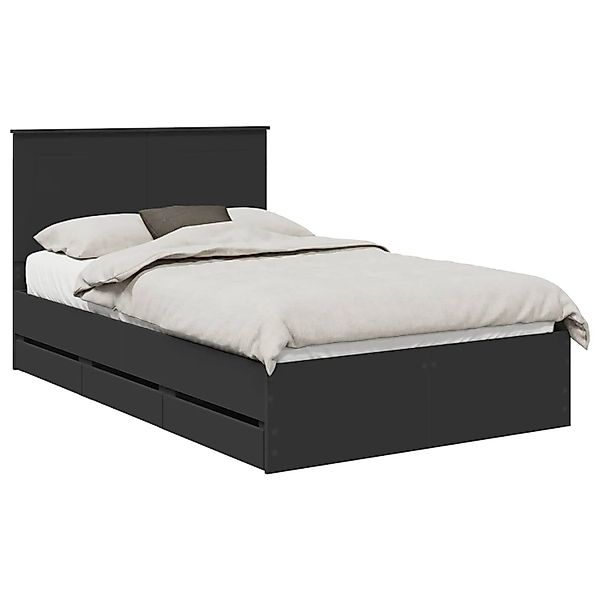 vidaXL Bettrahmen mit Schubladen Schwarz 120 x 190 cm Ingenieurs Holz 34094 günstig online kaufen
