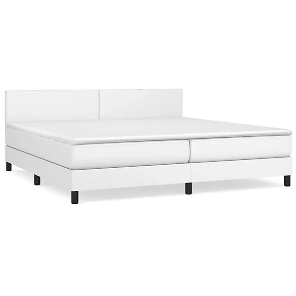 vidaXL Boxspringbett mit Matratze Weiß 200x200 cm Kunstleder1389739 günstig online kaufen