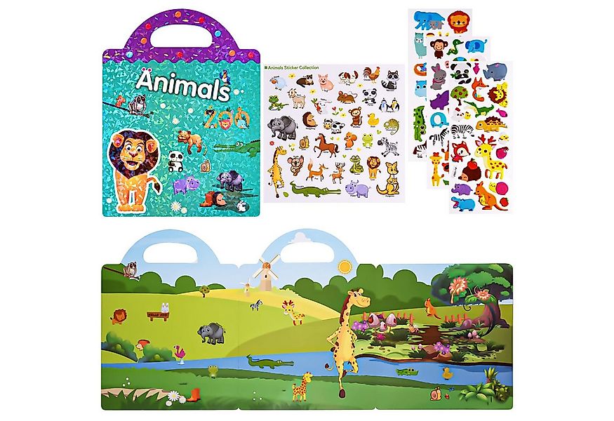 CLTYQ Stickerbuch 3D Sticker Szenen Buch für Kinder,32 Stück Tiere Jelly St günstig online kaufen