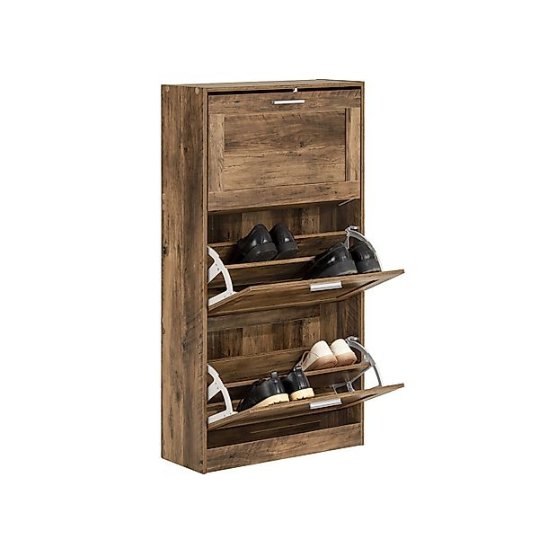 SoBuy Schuhkipper Schuhschrank mit 3 Klappen Schuhkommode FSR137-L-HG günstig online kaufen