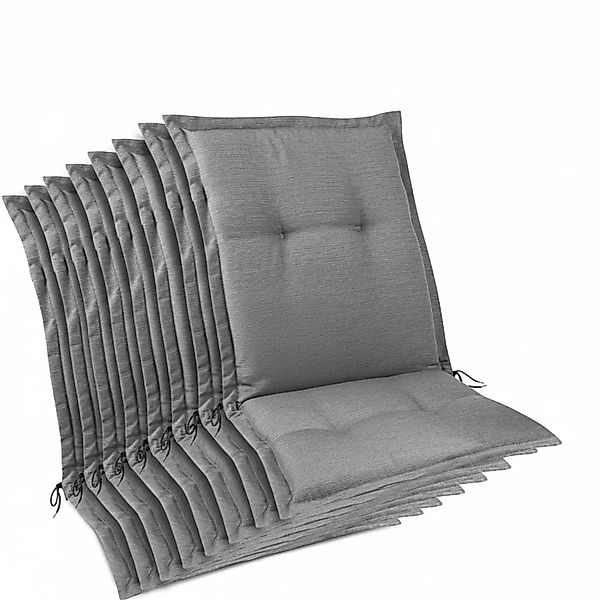 Beautissu 8er Set Premium Gartenstuhlauflage Niedriglehner 105x50x7cm Hellg günstig online kaufen