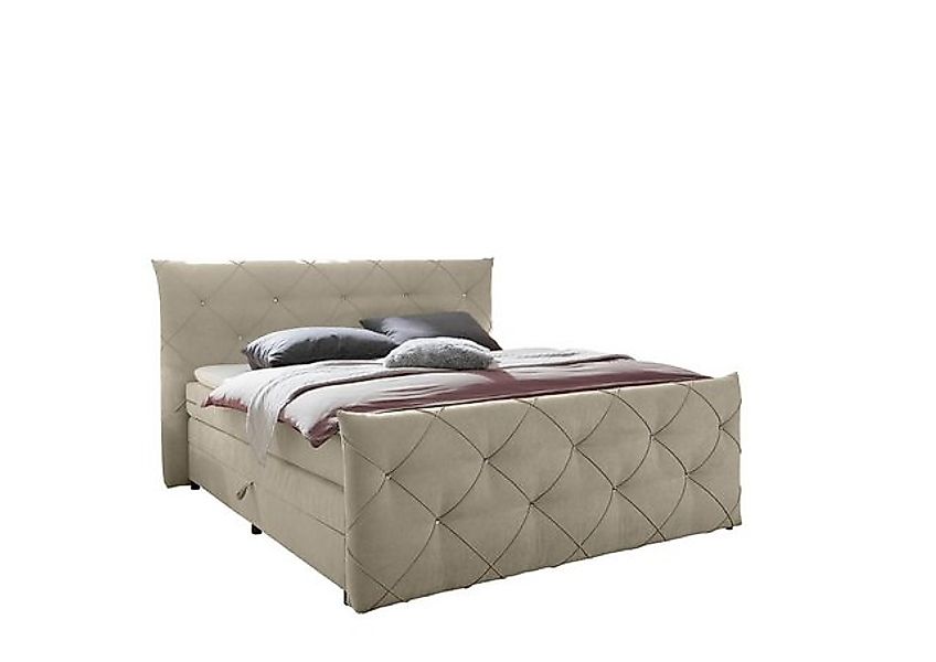 freiraum Boxspringbett Villano, Liegefläche 180x200cm, Creme - 231x203x114 günstig online kaufen