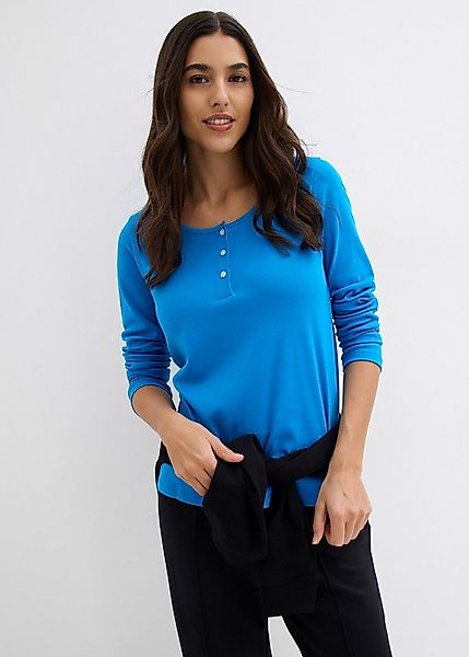 bonprix Langarmshirt (1-tlg) körperbetonte Passform, Langarm, mit kurzer Kn günstig online kaufen