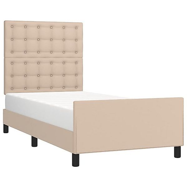 vidaXL Bett Bettgestell mit Kopfteil Cappuccino-Braun 80x200 cm Kunstleder günstig online kaufen