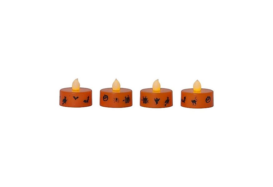 STAR TRADING LED-Kerze LED Teelichter Halloween D:4cm mit Batterien orange günstig online kaufen