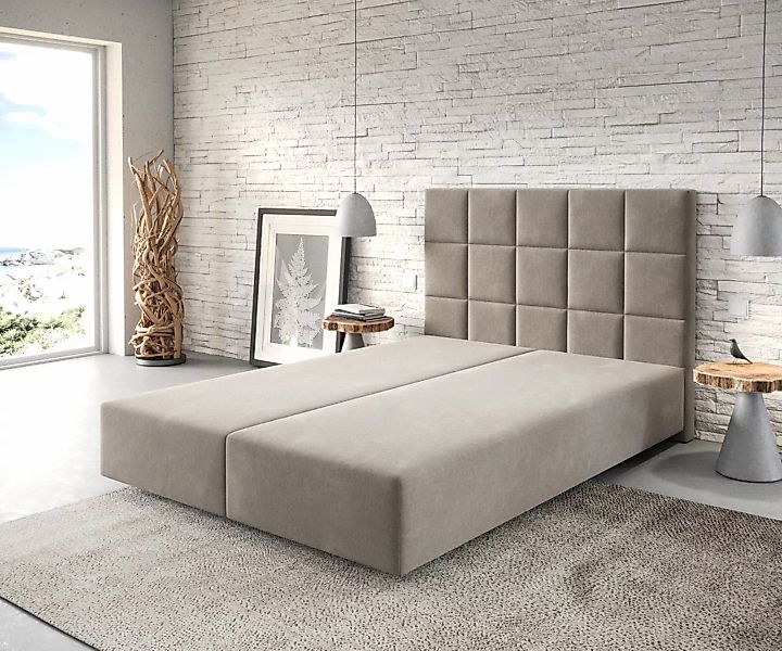 DELIFE Bettgestell Dream-Fine, Mikrofaser Beige 140x200 günstig online kaufen