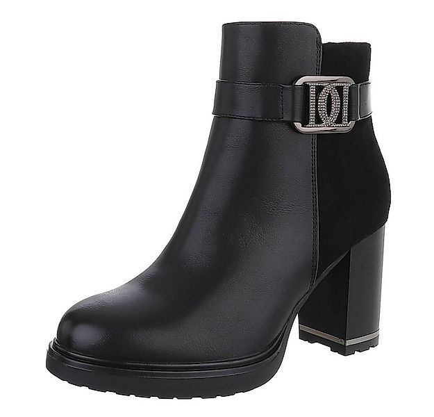Ital-Design Eleganter Ankle Boot mit Blockabsatz und Schnalle High-Heel-Sti günstig online kaufen