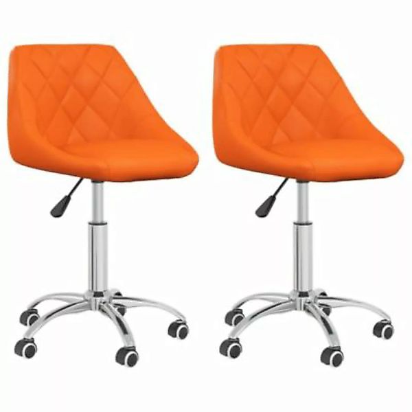 vidaXL Esszimmerstühle 2 Stk. Drehbar Orange Kunstleder Esszimmerstuhl oran günstig online kaufen