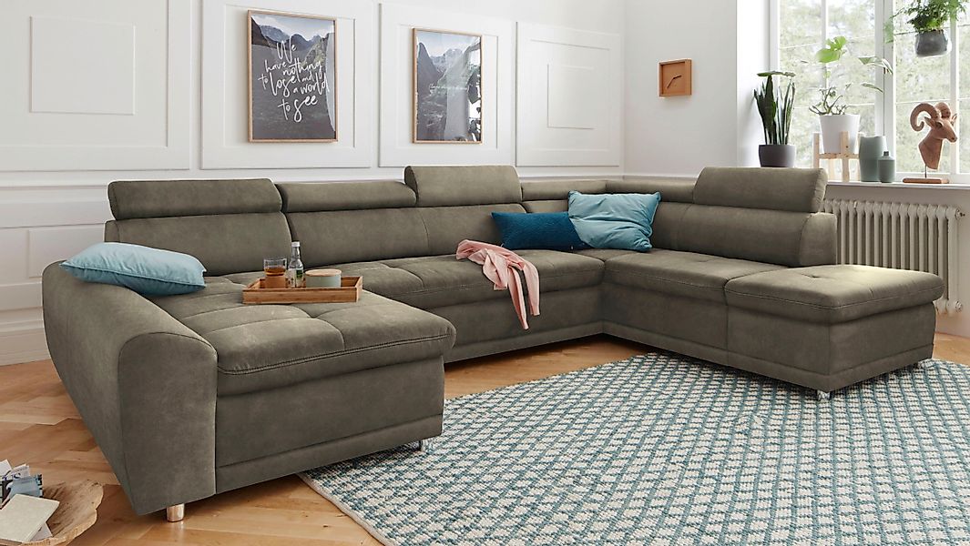 sit&more Wohnlandschaft "Riva U-Form", wahlweise mit Bettfunktion günstig online kaufen