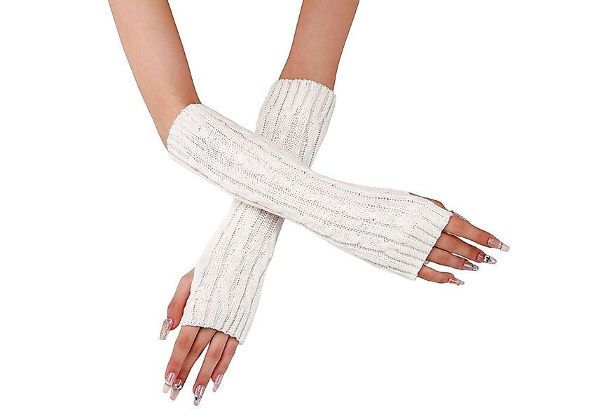 Refttenw Strickhandschuhe Damen Gestrickte Armwärmer Pulswärmer Armstulpen günstig online kaufen