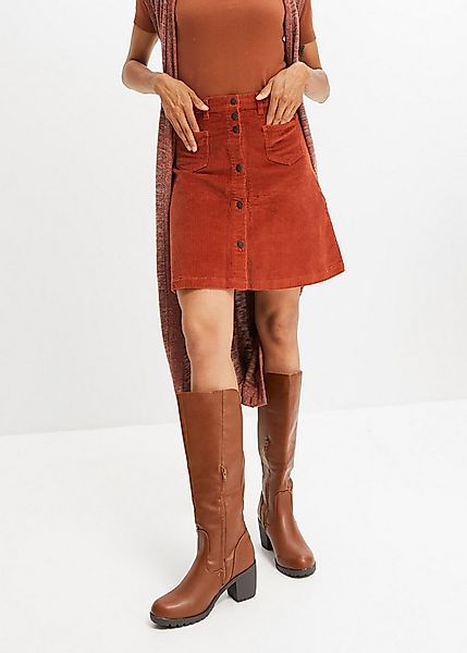 bonprix Cordrock mit Knopfleiste, leicht ausgestellt günstig online kaufen