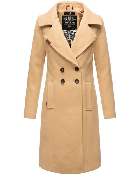Navahoo Wintermantel "Wooly" edler Damen Trenchcoat in Wollmantel-Optik günstig online kaufen