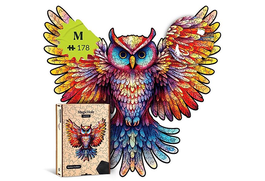 MagicHolz Puzzle MagicHolz Regenbogenfeder Eule Holzpuzzle, 279 Puzzleteile günstig online kaufen