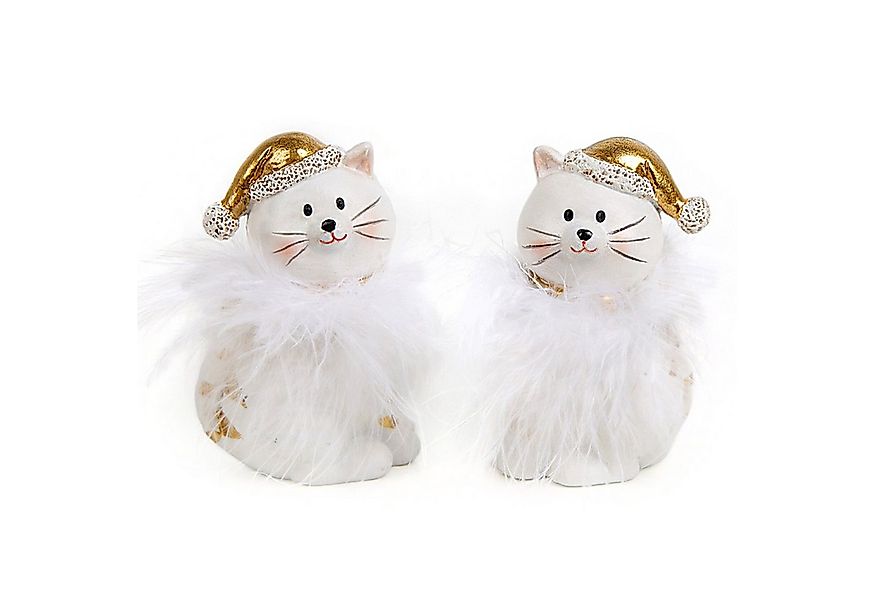 Logbuch-Verlag Dekofigur 2 Weihnachten Deko Katzen Figuren aus Polyresin, g günstig online kaufen