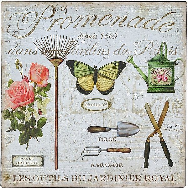 Ambiente Haus Metallbild "Metallbild - Garten (Grün Giesskanne)" 1 Stk. tlg günstig online kaufen