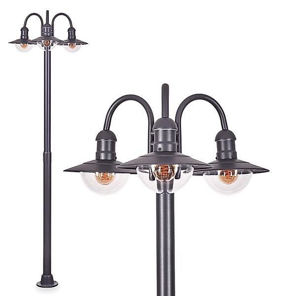 hofstein Außen-Stehlampe Wegeleuchte aus Metall/Milchglas in günstig online kaufen
