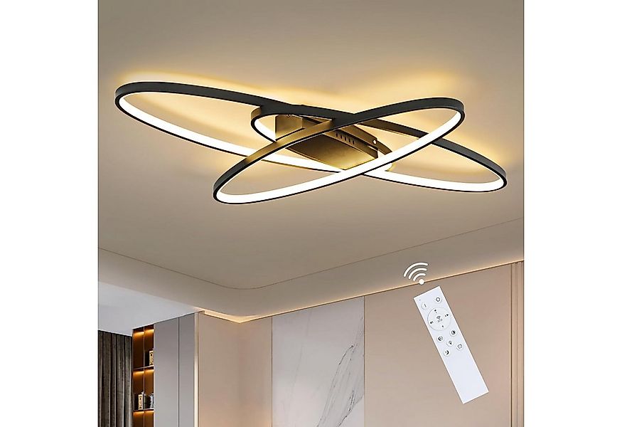 ZMH LED Deckenleuchte Dimmbar Deckenlampe Modern Weiß/Schwarz Wohnzimmerlam günstig online kaufen