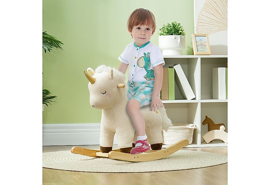 AIYAPLAY Schaukeltier mit Unicorn Design, Sound, Schaukelpferd, Schaukelspi günstig online kaufen