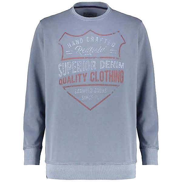 Redfield Sweatshirt mit Garment-Dye-Färbung Farbe graublau Größe: 7XL günstig online kaufen