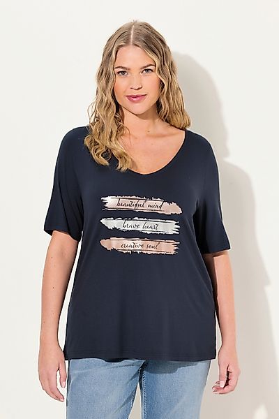 Ulla Popken T-Shirt T-Shirt Metallic-Druck Slim günstig online kaufen