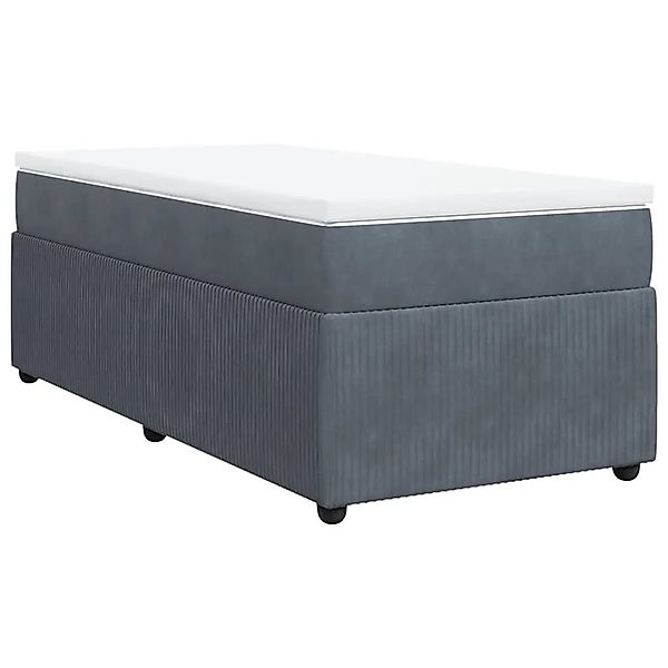 vidaXL Boxspringbett mit Matratze Dunkelgrau 100x200 cm Samt 3285621 günstig online kaufen