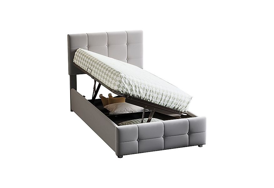 Flieks Polsterbett, Hydraulisches Stauraumbett Einzelbett Kinderbett 90x200 günstig online kaufen