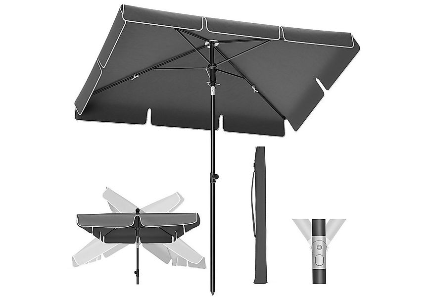 SONGMICS Sonnenschirm, LxB: 200,00x125,00 cm, Balkonschirm, UPF 50+, Aufbew günstig online kaufen