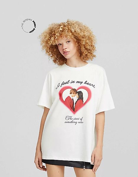 Bershka Oversize-T-Shirt Mit Print High School Musical Damen M Grbrochenes günstig online kaufen