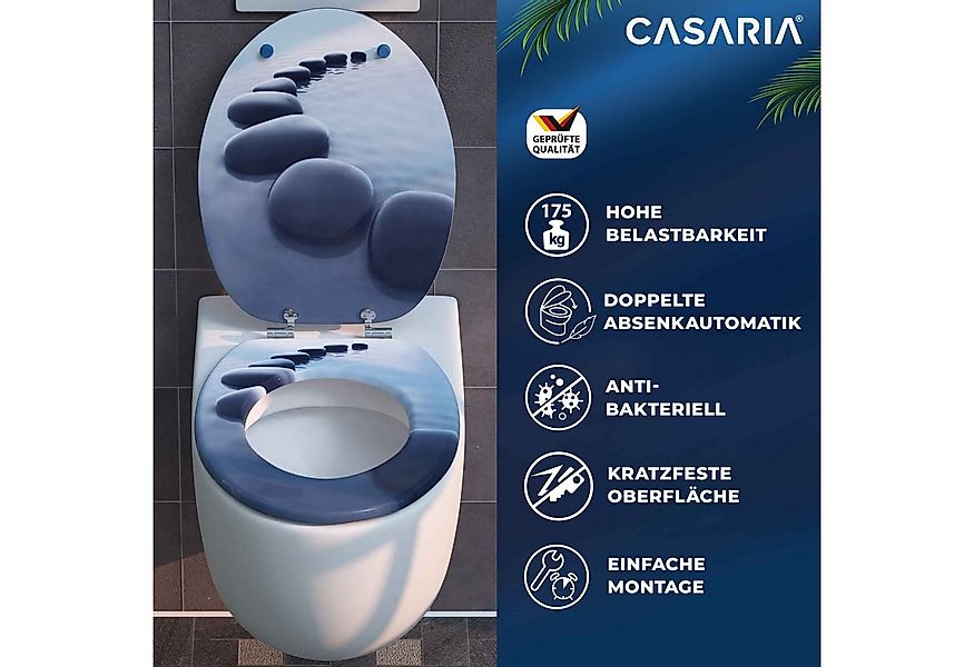 Casaria WC-Sitz, Doppelte Absenkautomatik MDF Holz hygienisch Toilettensitz günstig online kaufen