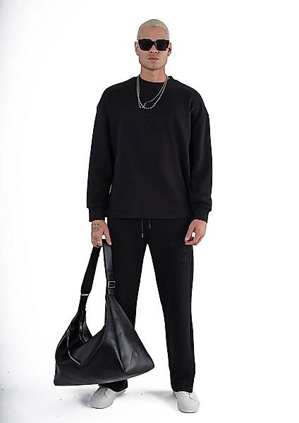 Denim Distriqt Freizeitanzug Freizeitanzug im Baggy Look mit Stickerei Schw günstig online kaufen