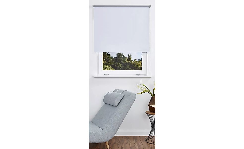 KHG Seitenzugrollo - weiß - Polyester - 112 cm - Sconto günstig online kaufen